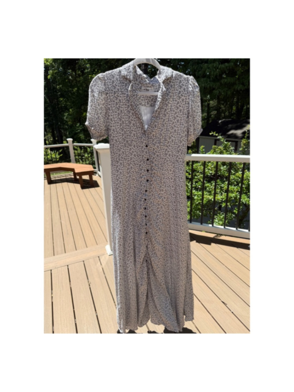 In Loom White Black Floral Maxi Dress S